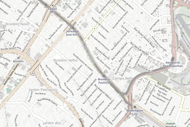 Mapa do Campo Belo e do Brooklin Velho com a localização de La Vie, Kûara, Tsuru, Residencial Espaço Saúde